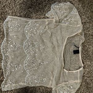 Buckle Cream Sequin Blouse